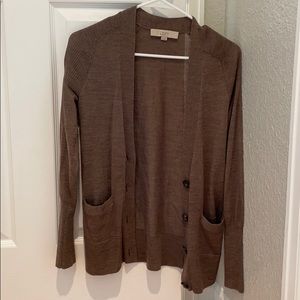 Loft women’s brown cardigan